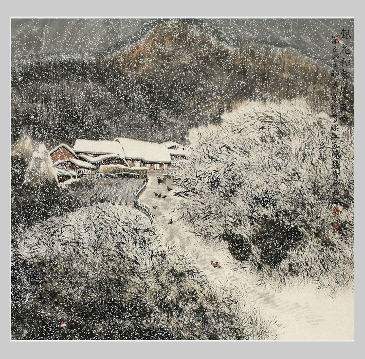 孙奇成画家《 辽东秋冬 边地山水 》