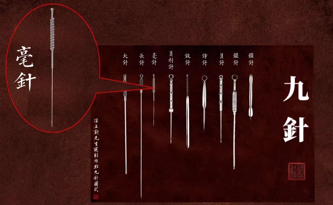 《灵枢·九针十二原》说:"毫针者,尖如蚊虻喙,静以徐往,微以久留之而