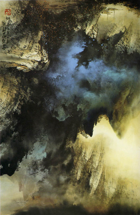 四川成都施云翔彩墨山水作品