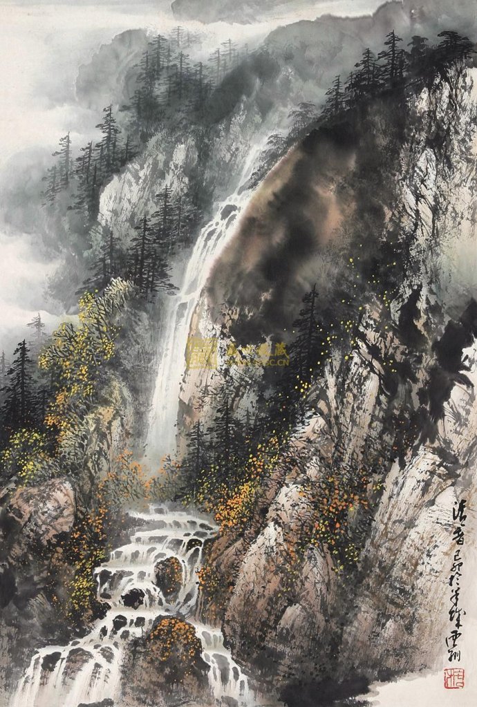 四川成都施云翔彩墨山水作品