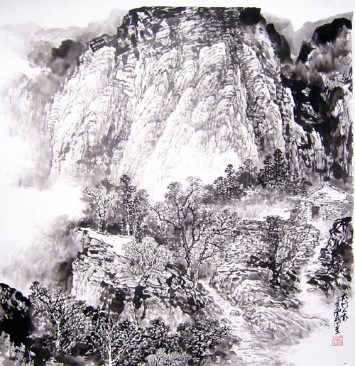 四川成都施云翔彩墨山水作品